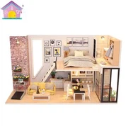 Dollhouse moderna DIY Miniatura