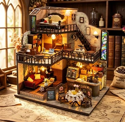 Kit Dollhouse Diy Tema Kafè