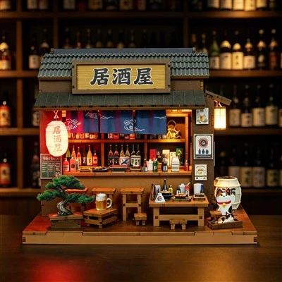 -Stil Ġappuniż Dollhouse Miniature Diy tal-Injam